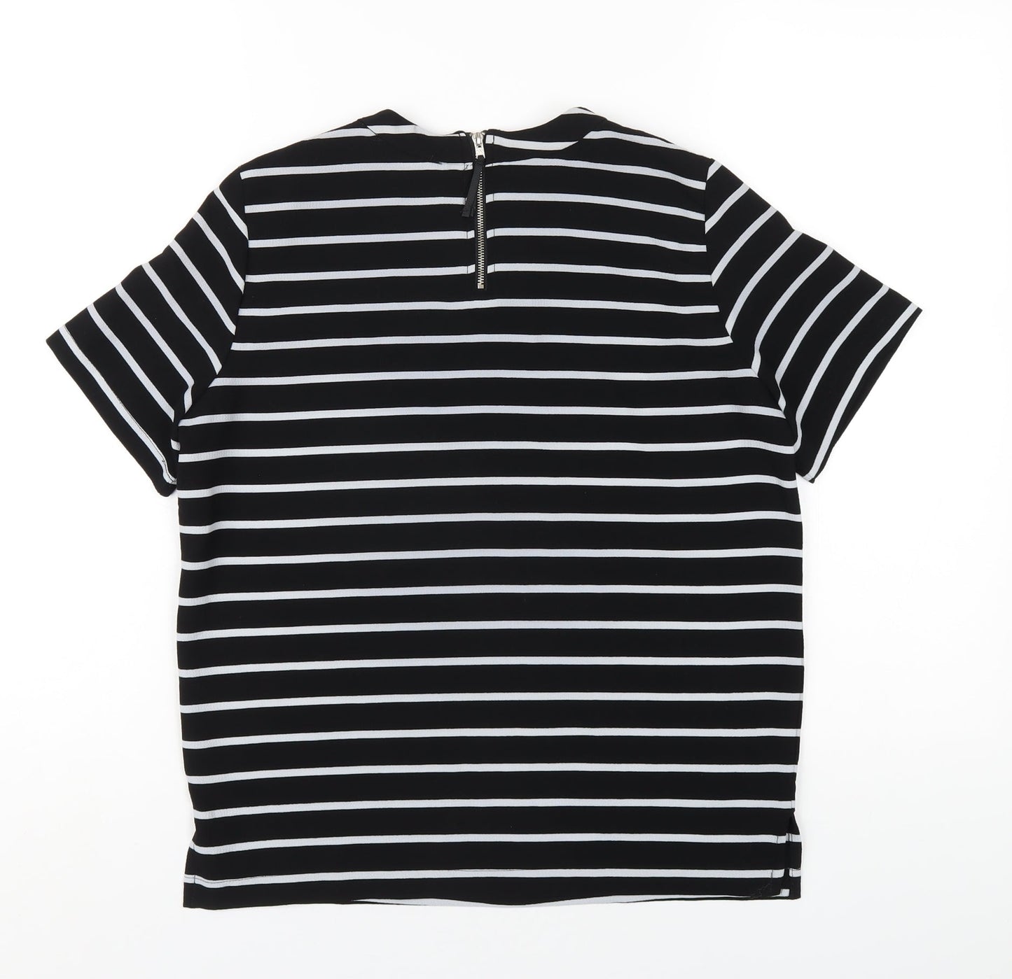 Womens UK Size S Mango Black Basic T-Shirt