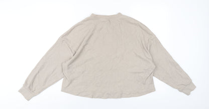 Womens UK Size M H&M Beige Cropped T-Shirt