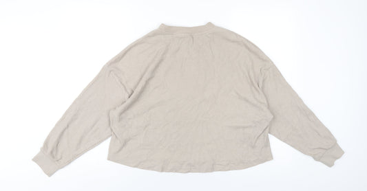 Womens UK Size M H&M Beige Cropped T-Shirt