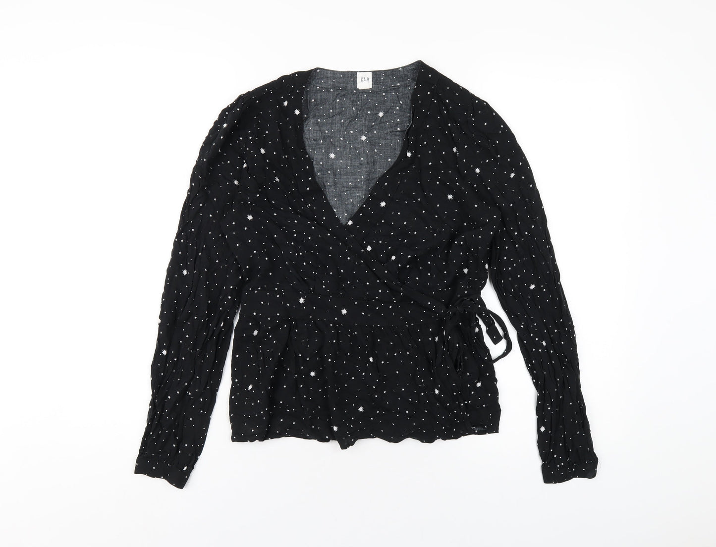 Womens UK Size S Gap Black Wrap Blouse