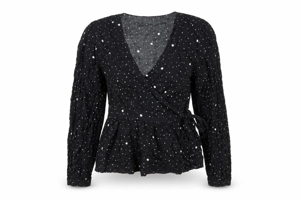 Womens UK Size S Gap Black Wrap Blouse