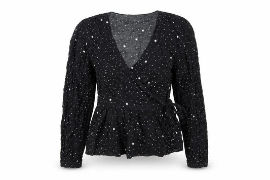 Womens UK Size S Gap Black Wrap Blouse