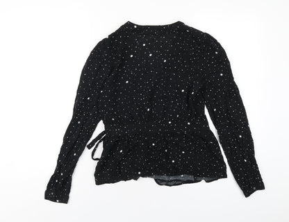 Womens UK Size S Gap Black Wrap Blouse