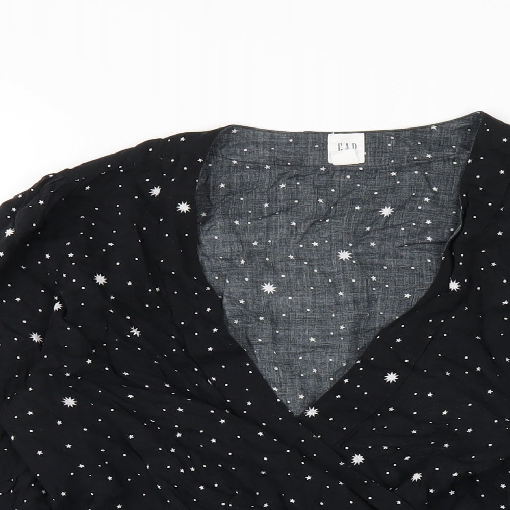 Womens UK Size S Gap Black Wrap Blouse