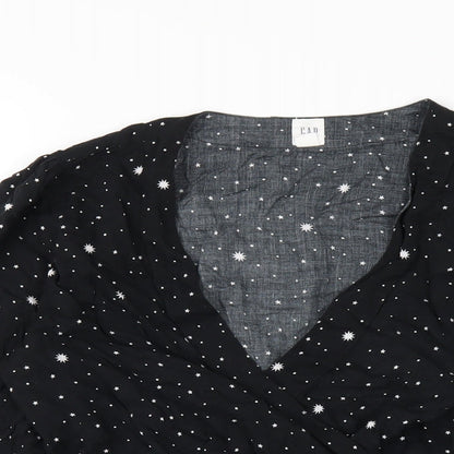 Womens UK Size S Gap Black Wrap Blouse
