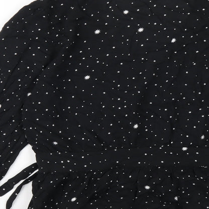 Womens UK Size S Gap Black Wrap Blouse