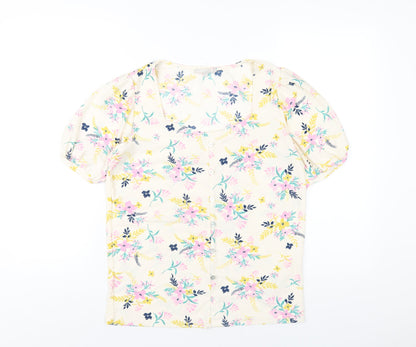 Womens UK Size 10 Pebble Bay Ivory Basic T-Shirt