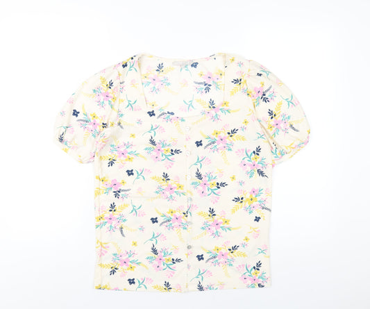 Womens UK Size 10 Pebble Bay Ivory Basic T-Shirt