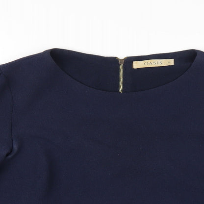 Womens UK Size 10 Oasis Blue Basic T-Shirt