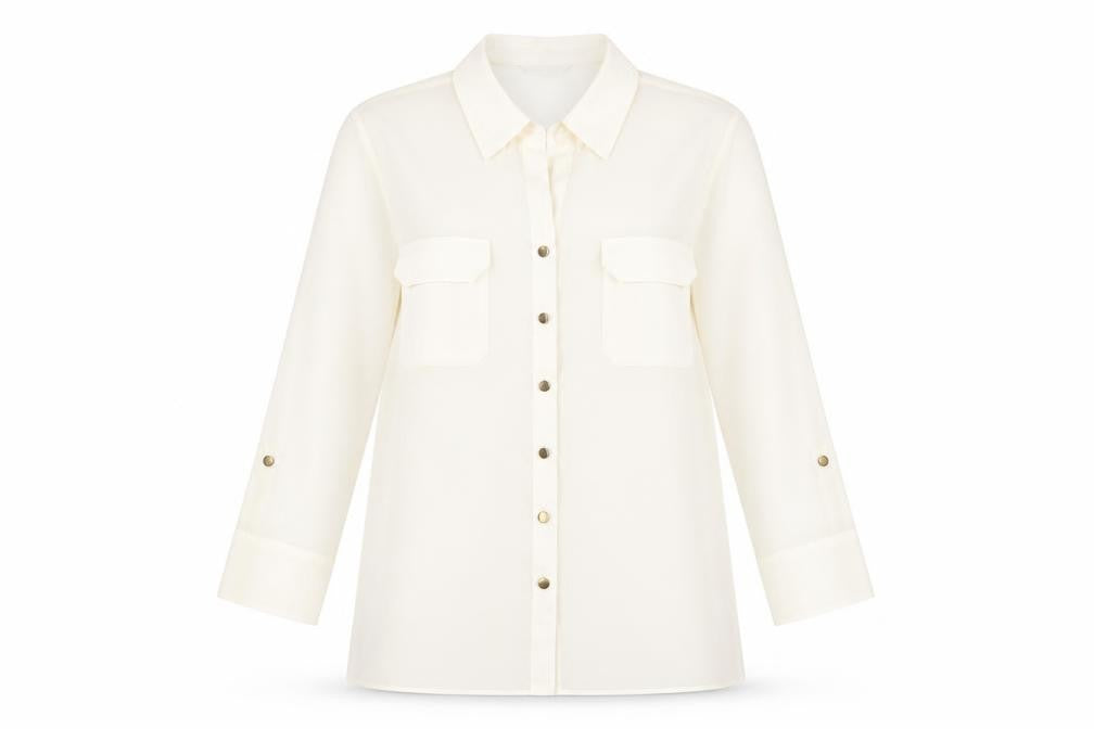 Womens UK Size 16 Marks and Spencer Ivory Basic Button-Up