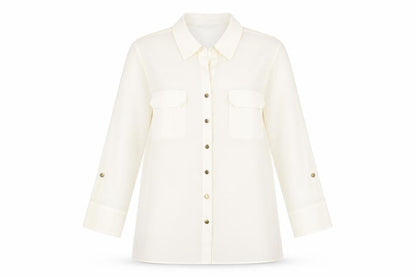 Womens UK Size 16 Marks and Spencer Ivory Basic Button-Up