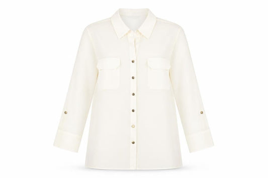 Womens UK Size 16 Marks and Spencer Ivory Basic Button-Up