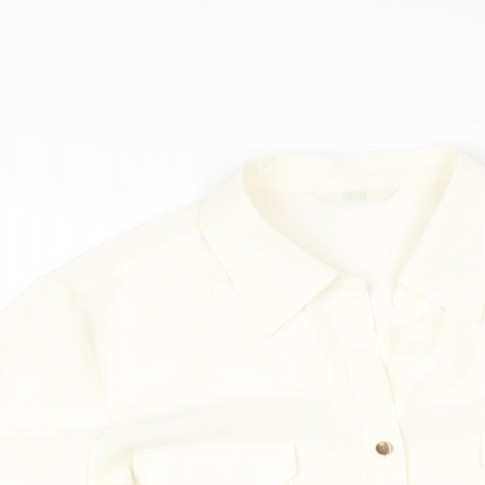 Womens UK Size 16 Marks and Spencer Ivory Basic Button-Up
