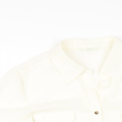 Womens UK Size 16 Marks and Spencer Ivory Basic Button-Up
