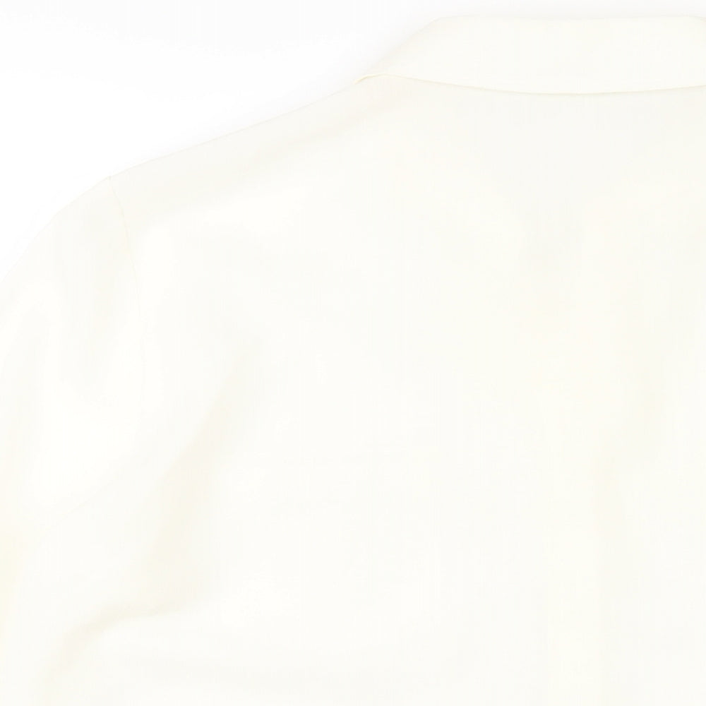 Womens UK Size 16 Marks and Spencer Ivory Basic Button-Up