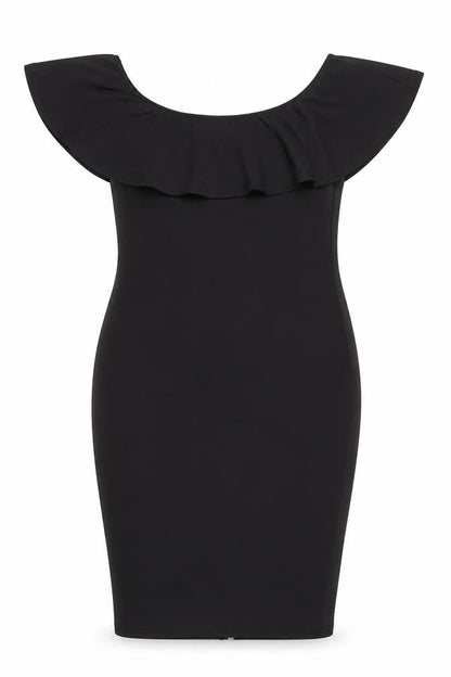 AX Paris Womens Black Polyester Bodycon Size 12 Off the Shoulder Zip