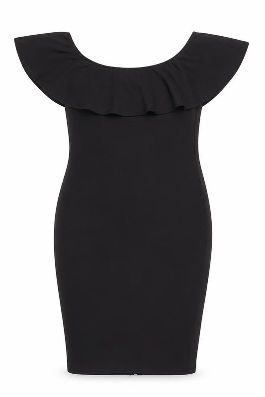 AX Paris Womens Black Polyester Bodycon Size 12 Off the Shoulder Zip
