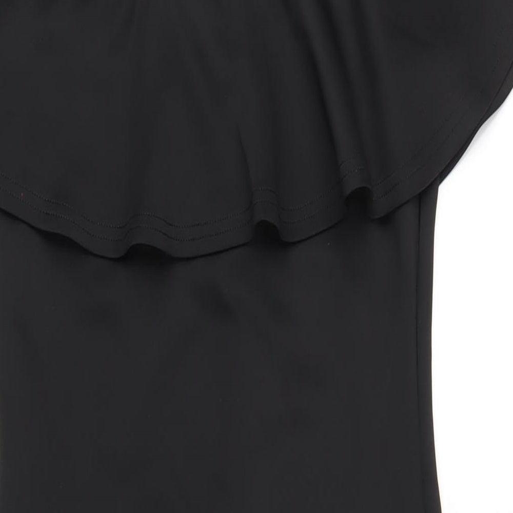 AX Paris Womens Black Polyester Bodycon Size 12 Off the Shoulder Zip