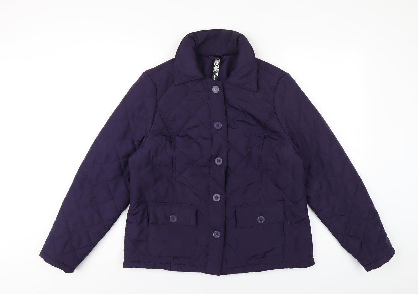 Womens UK Size 12 DASH Purple Quilted Coat