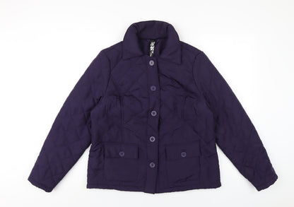 Womens UK Size 12 DASH Purple Quilted Coat