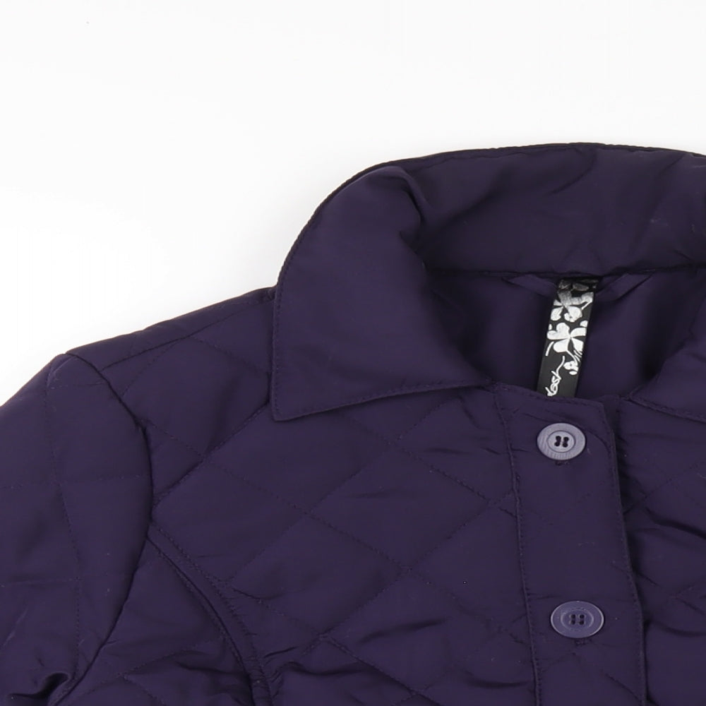 Womens UK Size 12 DASH Purple Quilted Coat