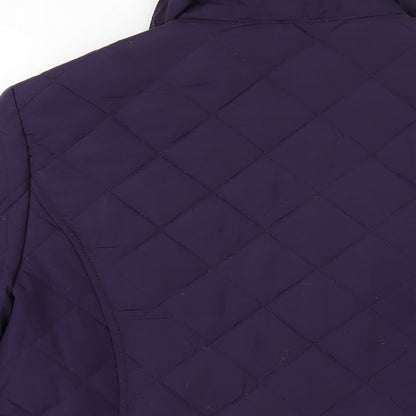 Womens UK Size 12 DASH Purple Quilted Coat
