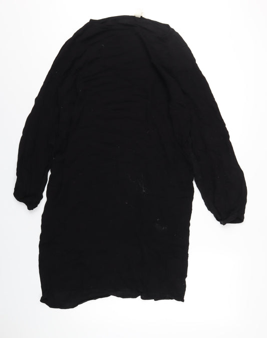 H&M Womens Black Viscose A-Line Size 10 Round Neck Pullover