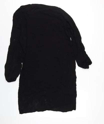 H&M Womens Black Viscose A-Line Size 10 Round Neck Pullover