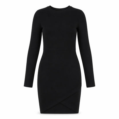 PRETTYLITTLETHING Womens Black Polyester Bodycon Size 8 Round Neck Pullover