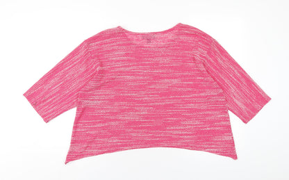 Womens UK Size 14 Saloos Pink Basic T-Shirt