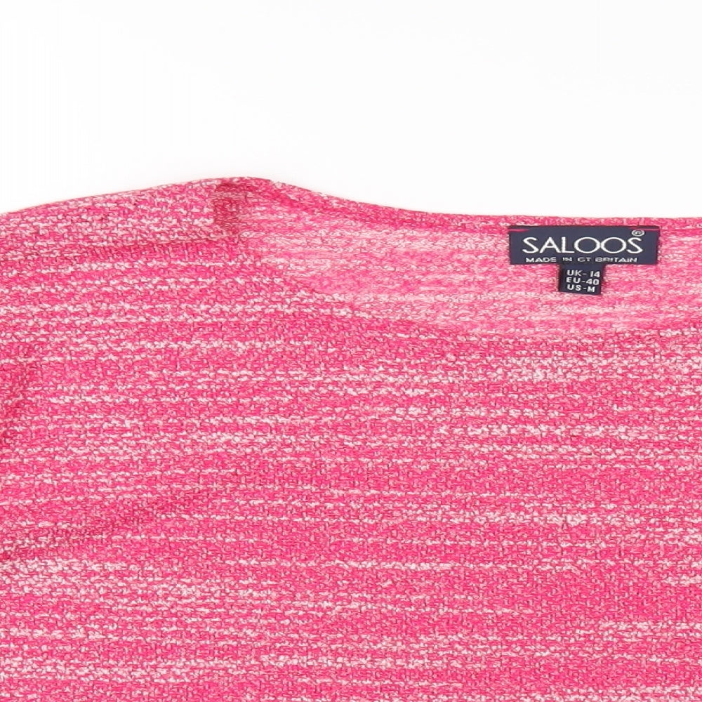 Womens UK Size 14 Saloos Pink Basic T-Shirt