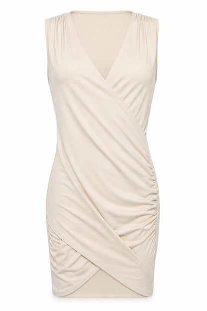 Missguided Womens Beige Polyester Bodycon Size 8 V-Neck Pullover