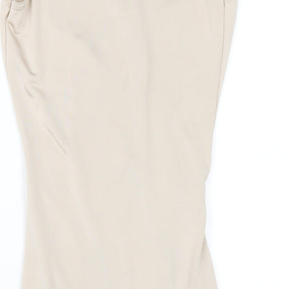 Missguided Womens Beige Polyester Bodycon Size 8 V-Neck Pullover