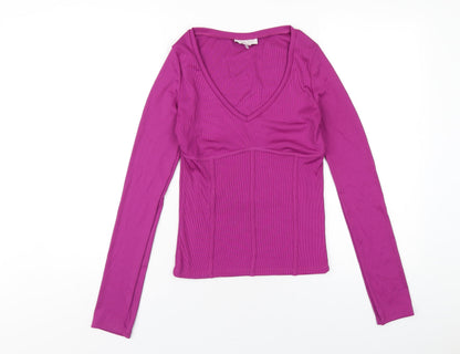 Womens UK Size S Topshop Purple Basic T-Shirt