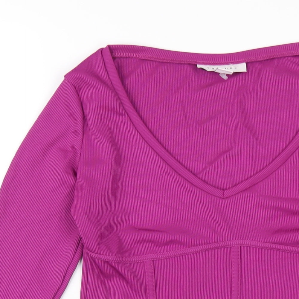 Womens UK Size S Topshop Purple Basic T-Shirt