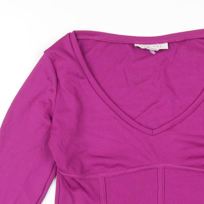 Womens UK Size S Topshop Purple Basic T-Shirt