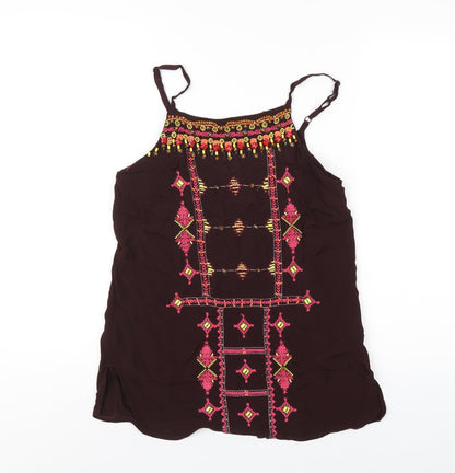 Womens UK Size 10 Monsoon Brown Camisole T-Shirt