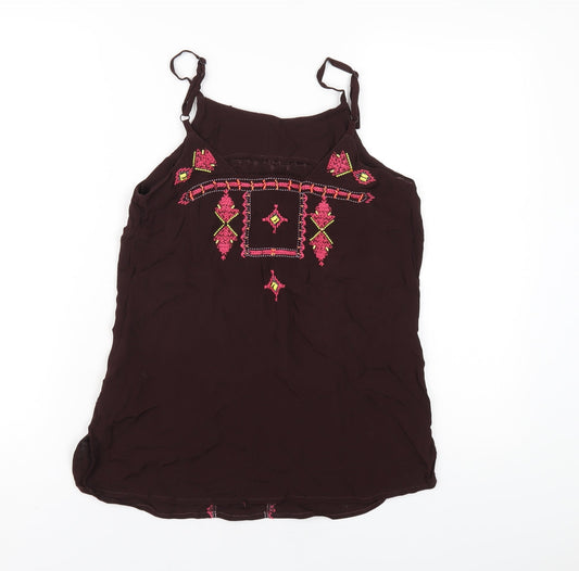 Womens UK Size 10 Monsoon Brown Camisole T-Shirt