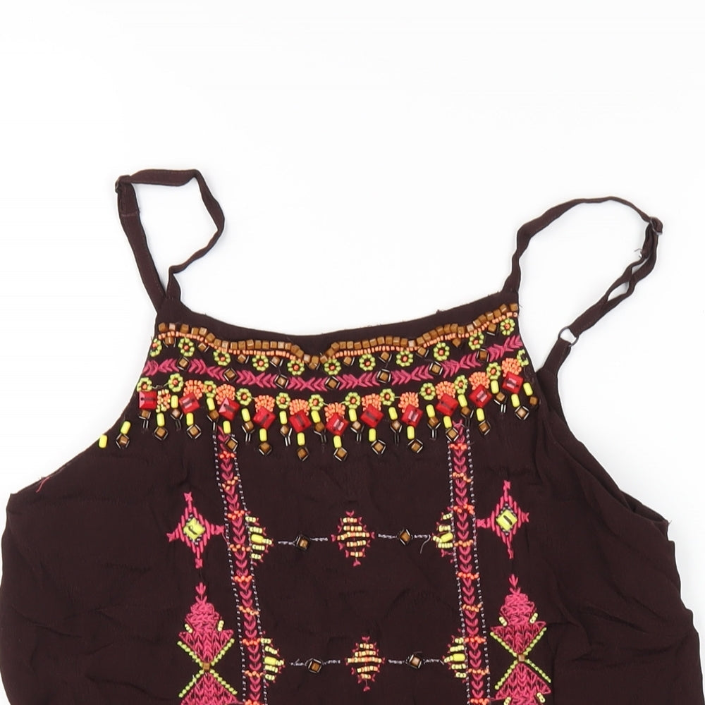Womens UK Size 10 Monsoon Brown Camisole T-Shirt