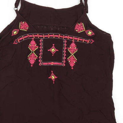 Womens UK Size 10 Monsoon Brown Camisole T-Shirt