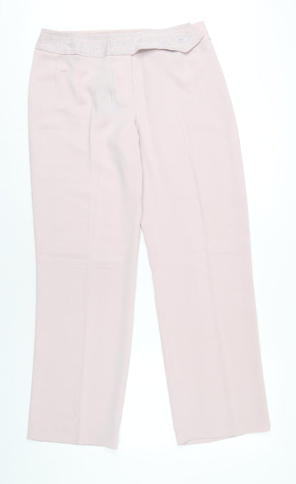 Womens UK Size 14 NEXT Regular Fit  Pink Trousers