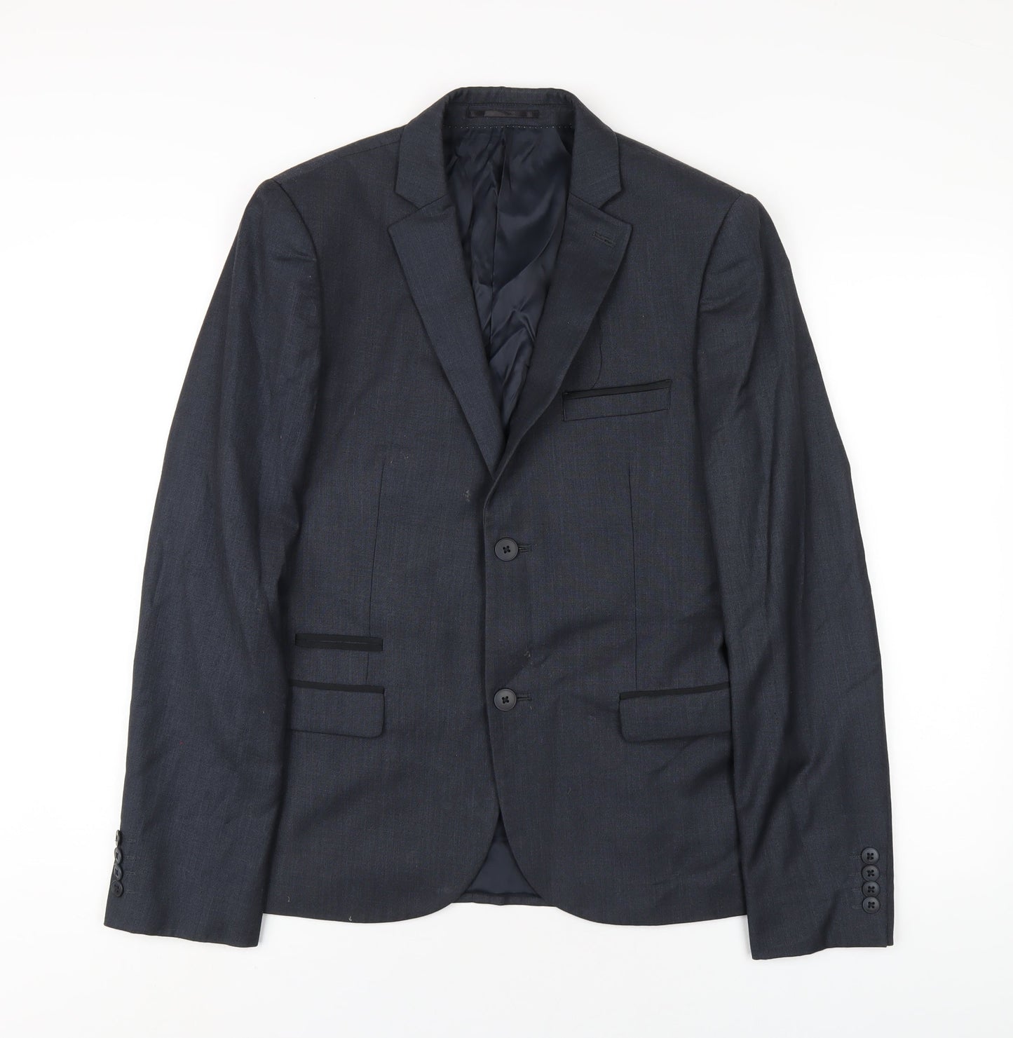 Mens UK Size 38 Topman Regular Grey Suit Jacket