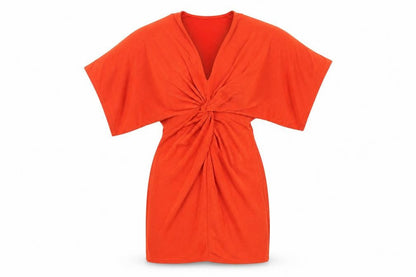 Missguided Womens Orange Polyester Bodycon Size 4 V-Neck Pullover