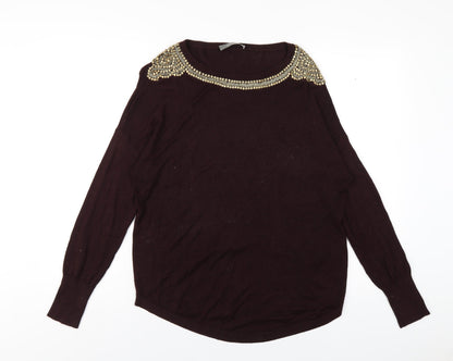 Womens UK Size S Oasis Purple Pullover Jumper