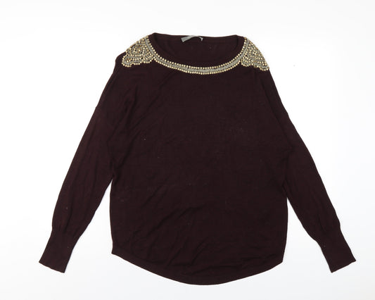 Womens UK Size S Oasis Purple Pullover Jumper