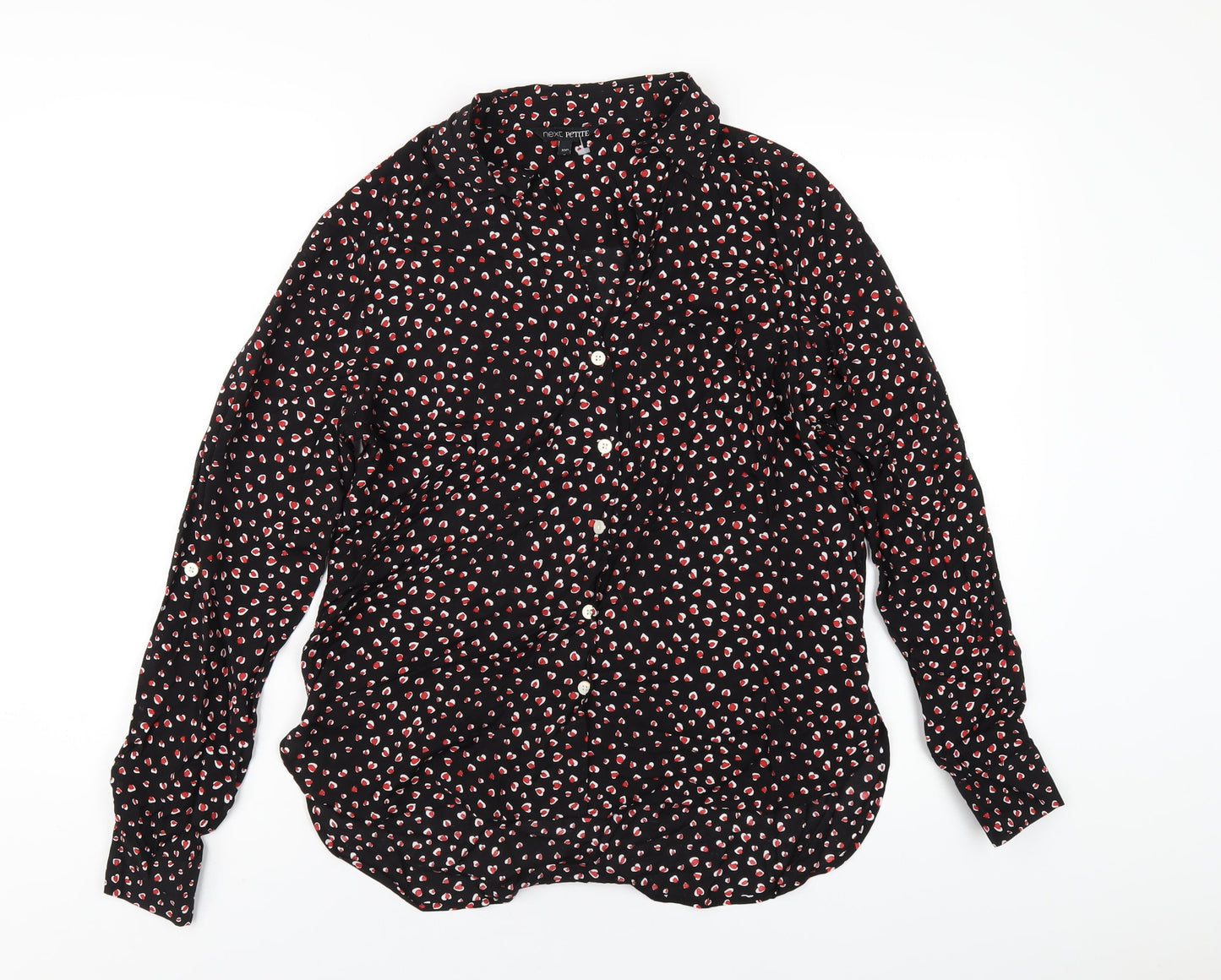 Womens UK Size 10 NEXT Black Basic Button-Up