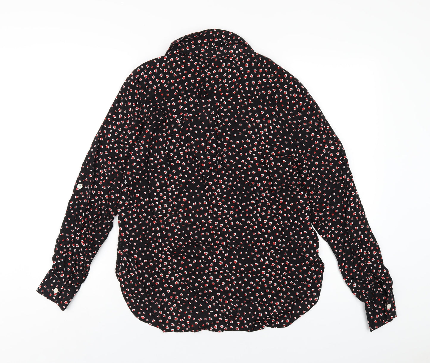 Womens UK Size 10 NEXT Black Basic Button-Up