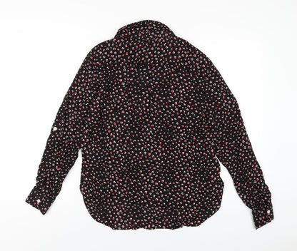 Womens UK Size 10 NEXT Black Basic Button-Up