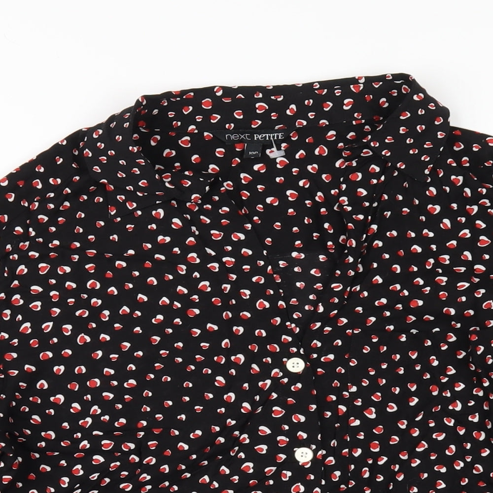 Womens UK Size 10 NEXT Black Basic Button-Up
