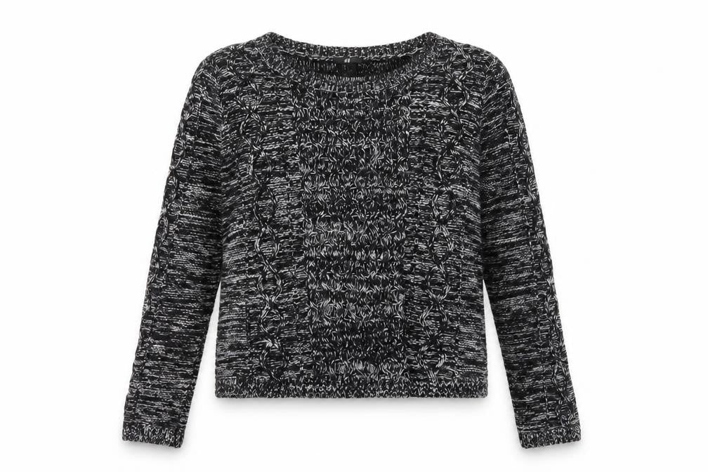 H&M Womens Black Crew Neck Cotton Pullover Jumper Size S